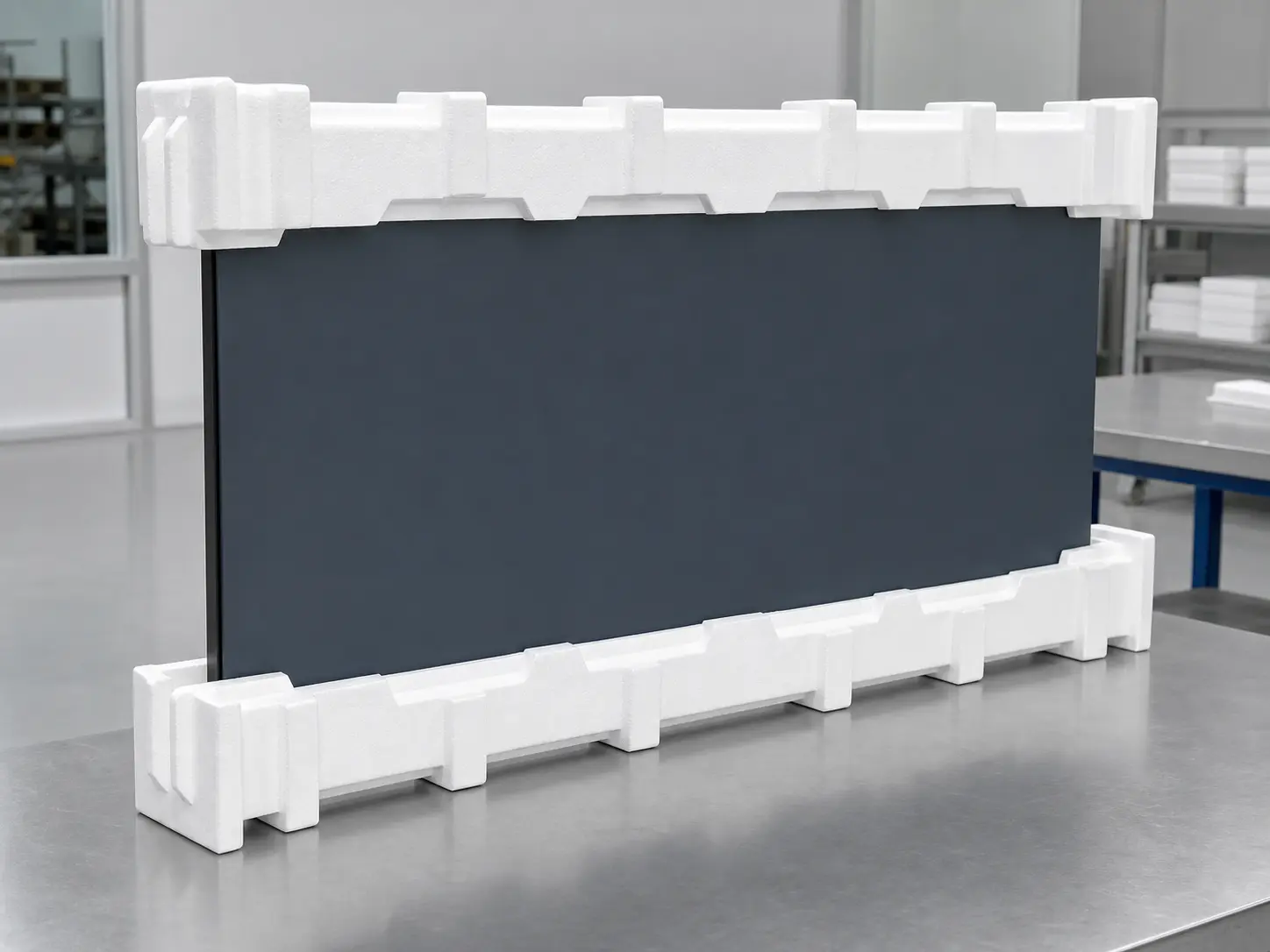 Industrial EPS cushioning protecting a technical panel