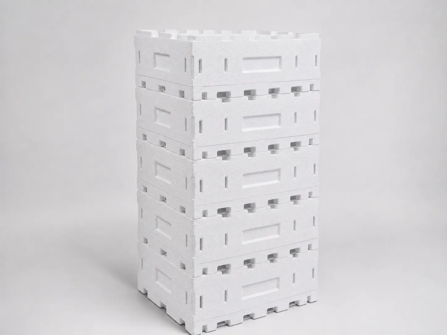 Conjunto de cajas modulares de EPS apiladas